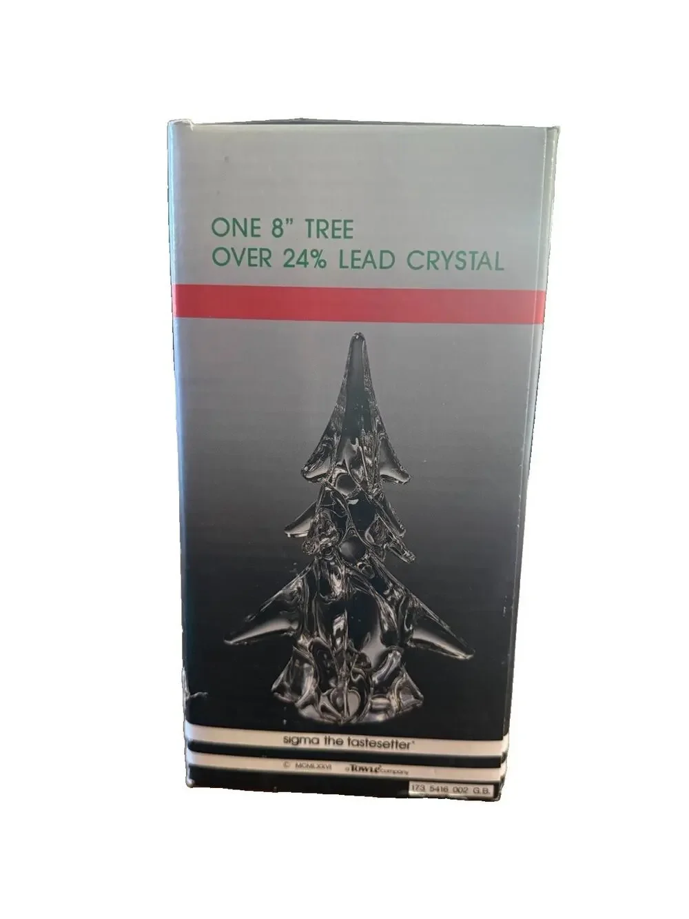 Vtg Sigma The Tastesetter Lead Crystal Christmas Tree Figurine 8” In Box 24%